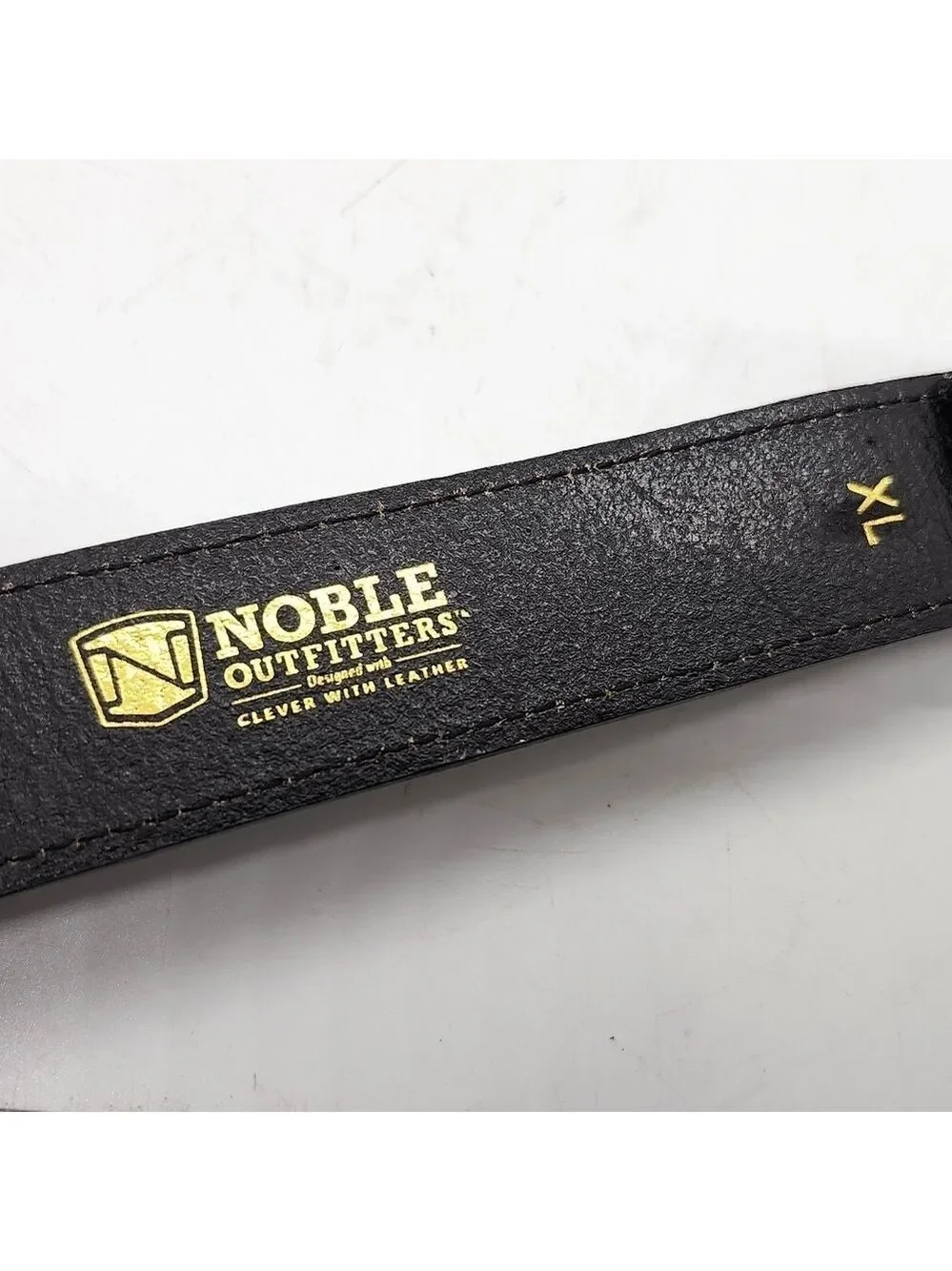 Noble Outfitters Double Belt Black Leather Belt Silver Buckels NWOT Sz XL